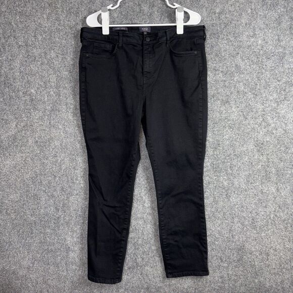 NYDJ Jeans Womens Size 14 Black Skinny Ankle Stretch Lift x tuck - Picture 1 of 10